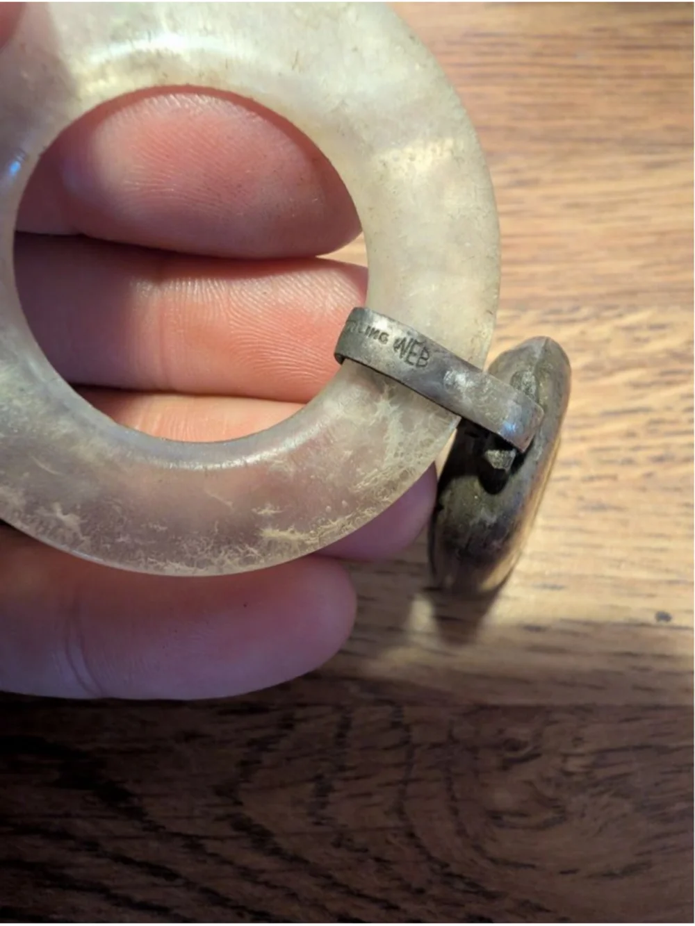 Sterling Silver & Celluloid Teether Rattle